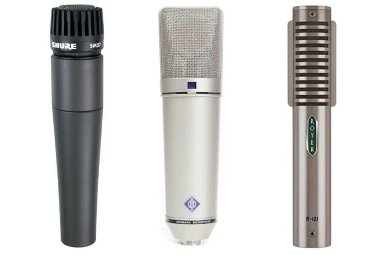 Diferenças entre microfones dinâmicos, condensadores e de fita